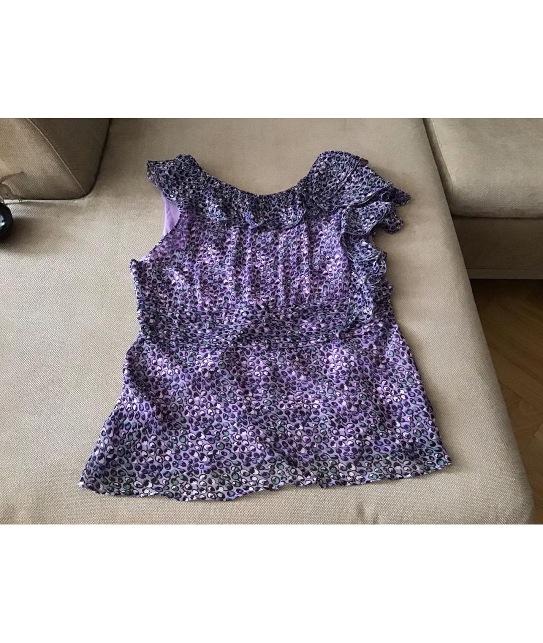BCBG MAXAZRIA Фиолетовая шелковая блузы, фото 2