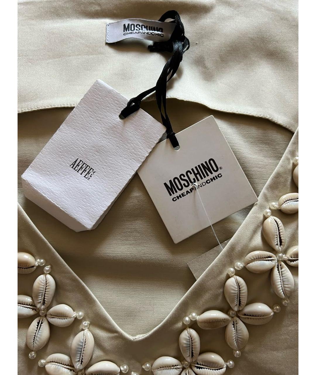 MOSCHINO Бежевое хлопковое повседневное платье, фото 5