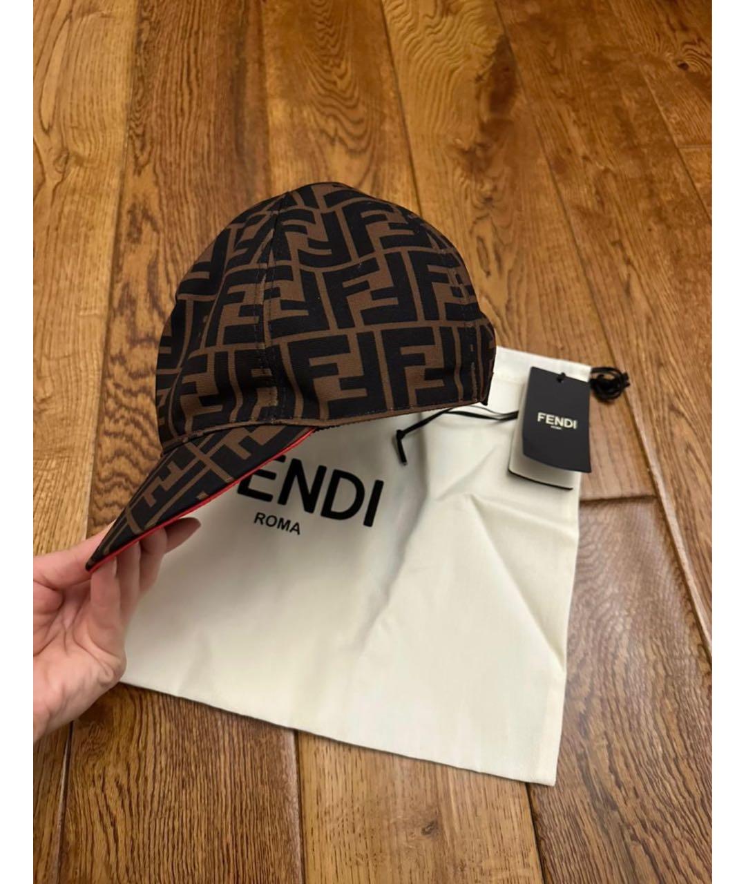 FENDI Коричневая кепка, фото 4