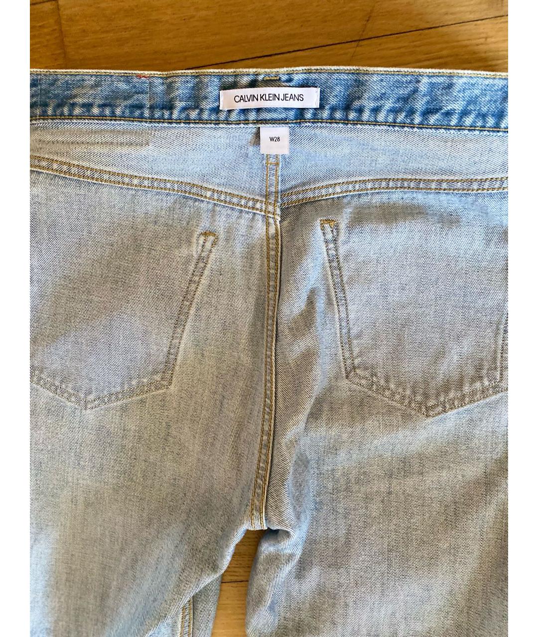 CALVIN KLEIN JEANS Голубые хлопковые прямые джинсы, фото 3