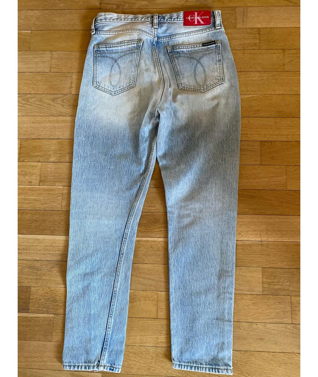 CALVIN KLEIN JEANS Голубые хлопковые прямые джинсы, фото 2