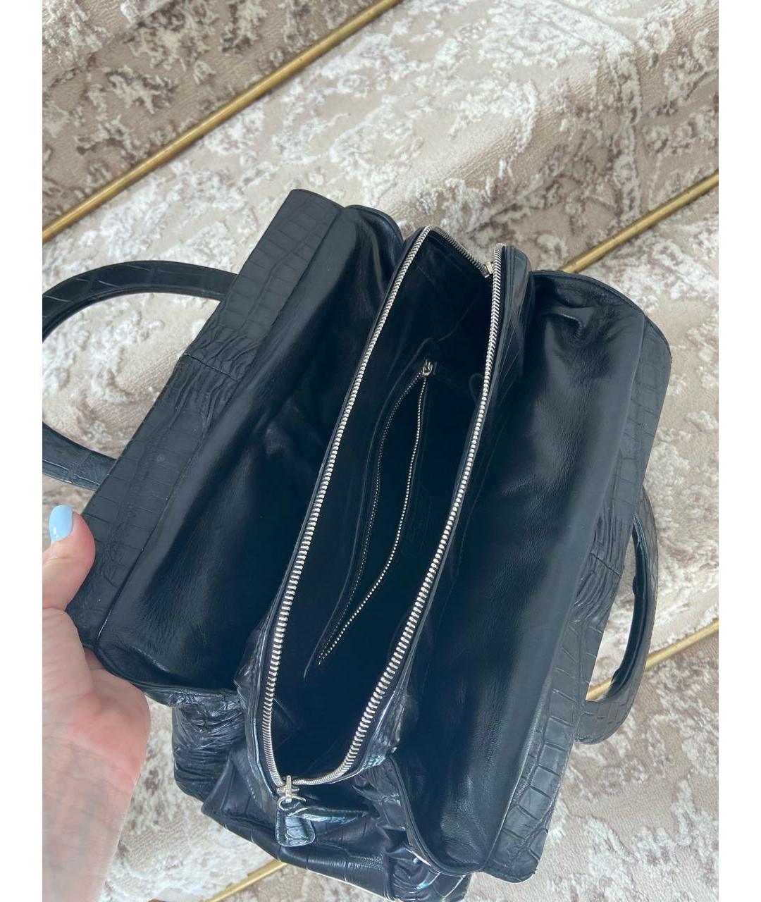 CHRISTIAN DIOR Черная сумка тоут из экзотической кожи, фото 4