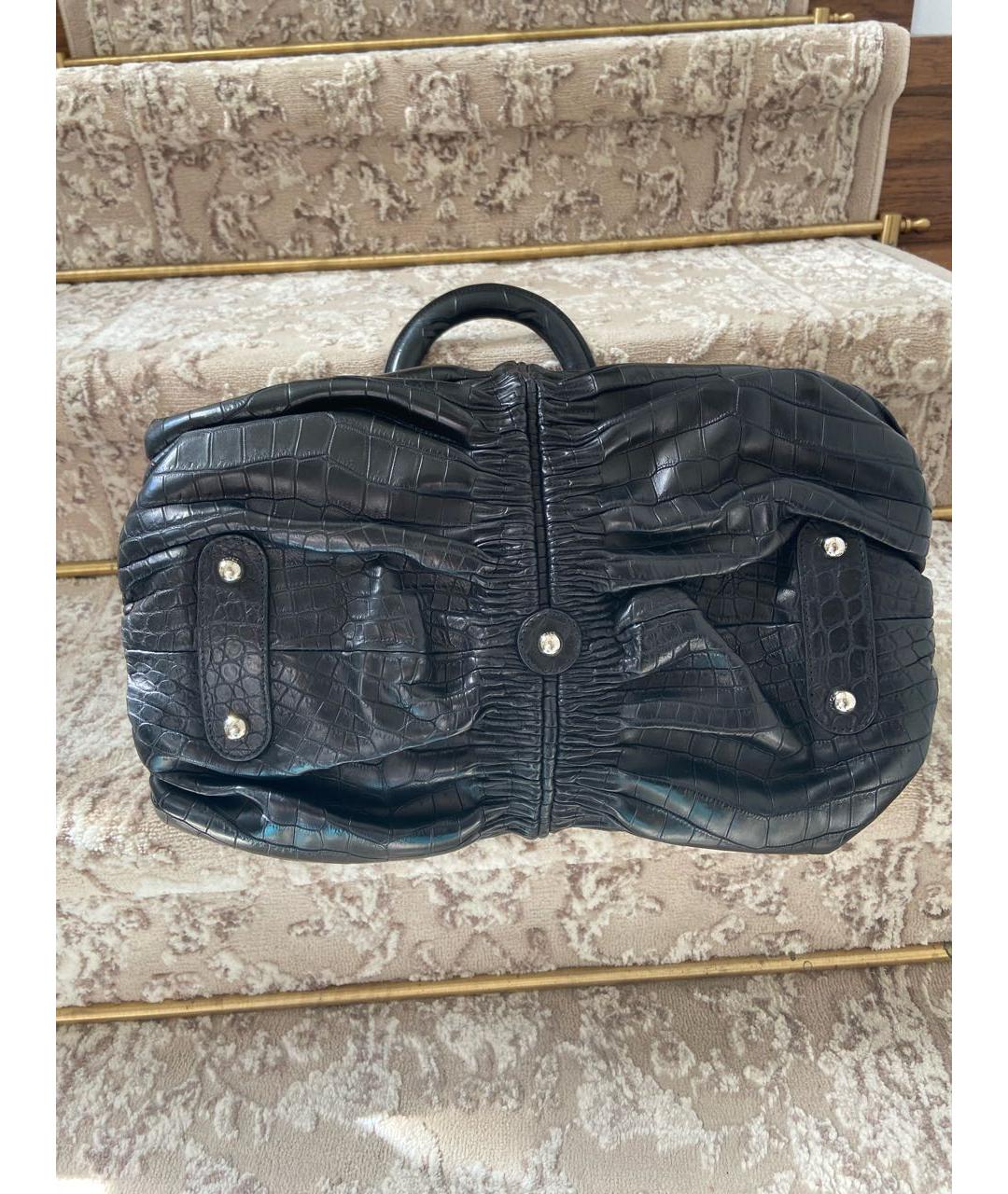 CHRISTIAN DIOR Черная сумка тоут из экзотической кожи, фото 8