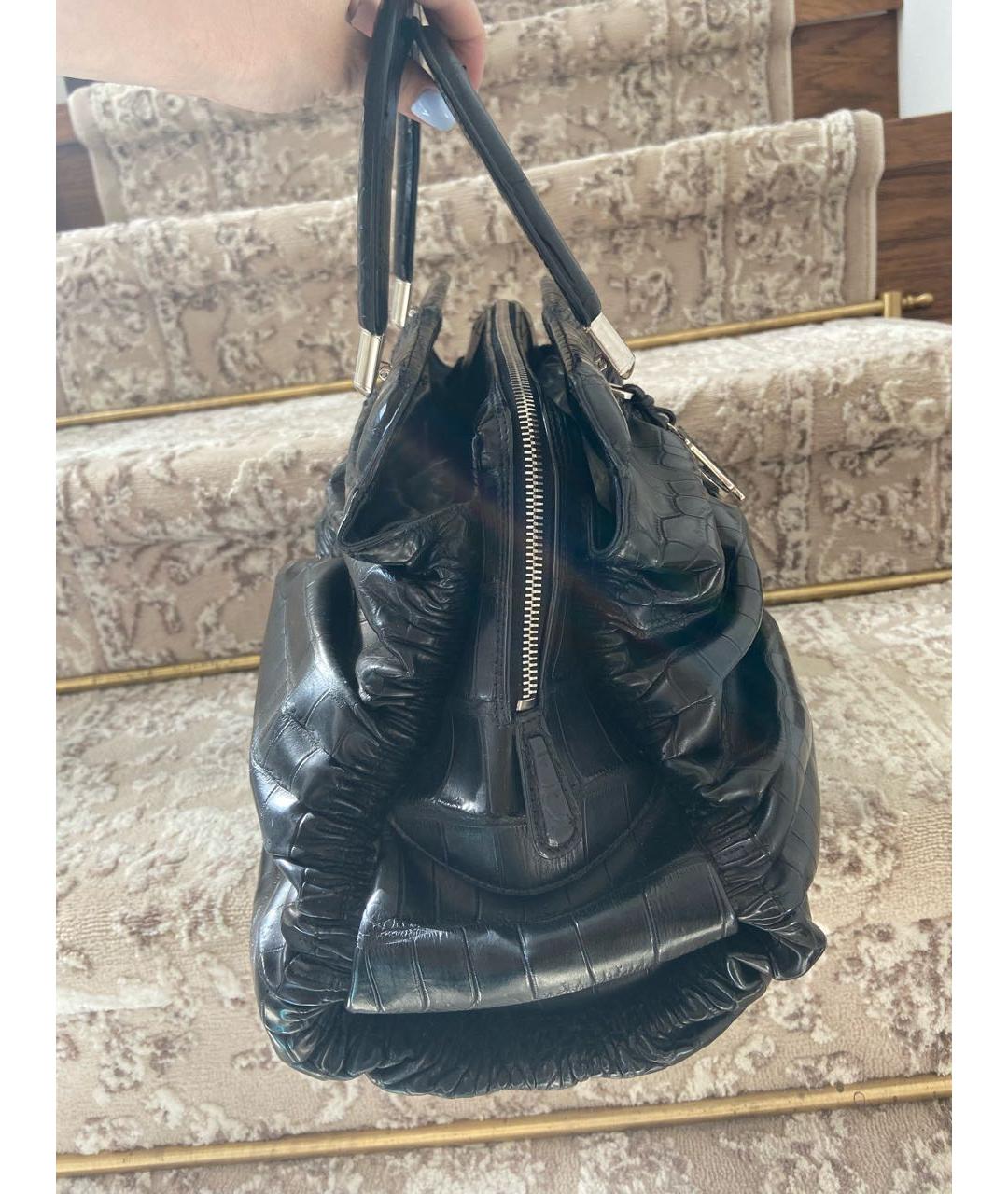 CHRISTIAN DIOR Черная сумка тоут из экзотической кожи, фото 7