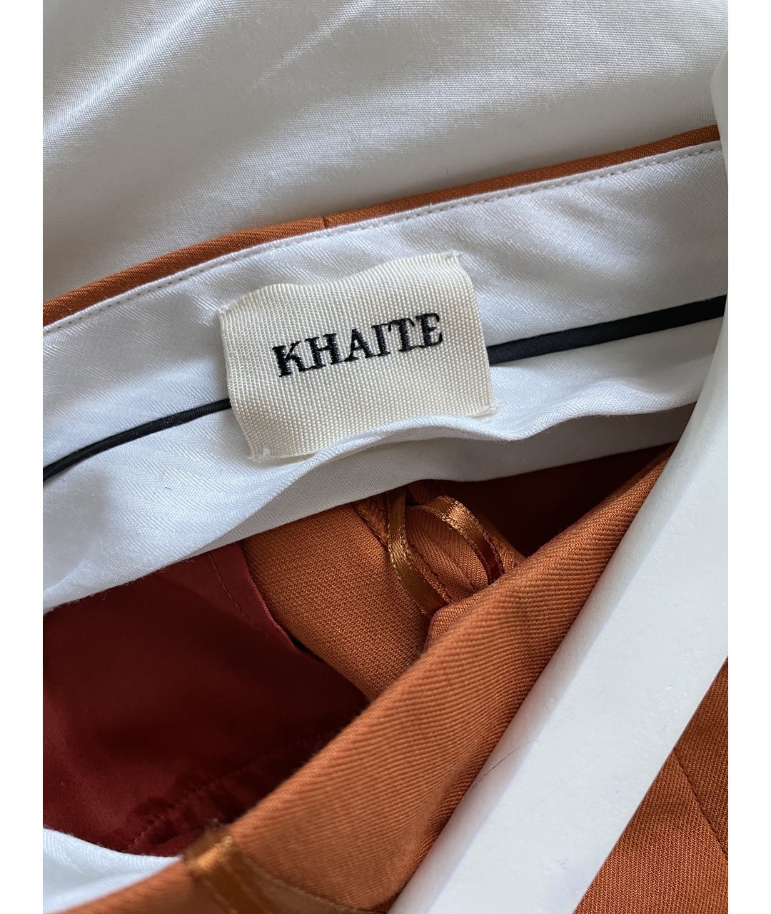 KHAITE Оранжевое прямые брюки, фото 8