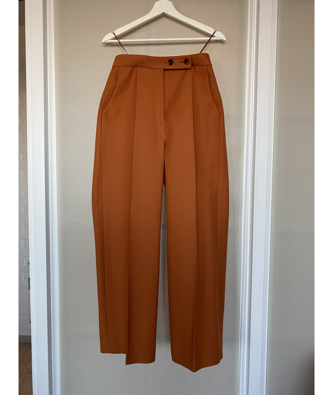 KHAITE Оранжевое прямые брюки, фото 3