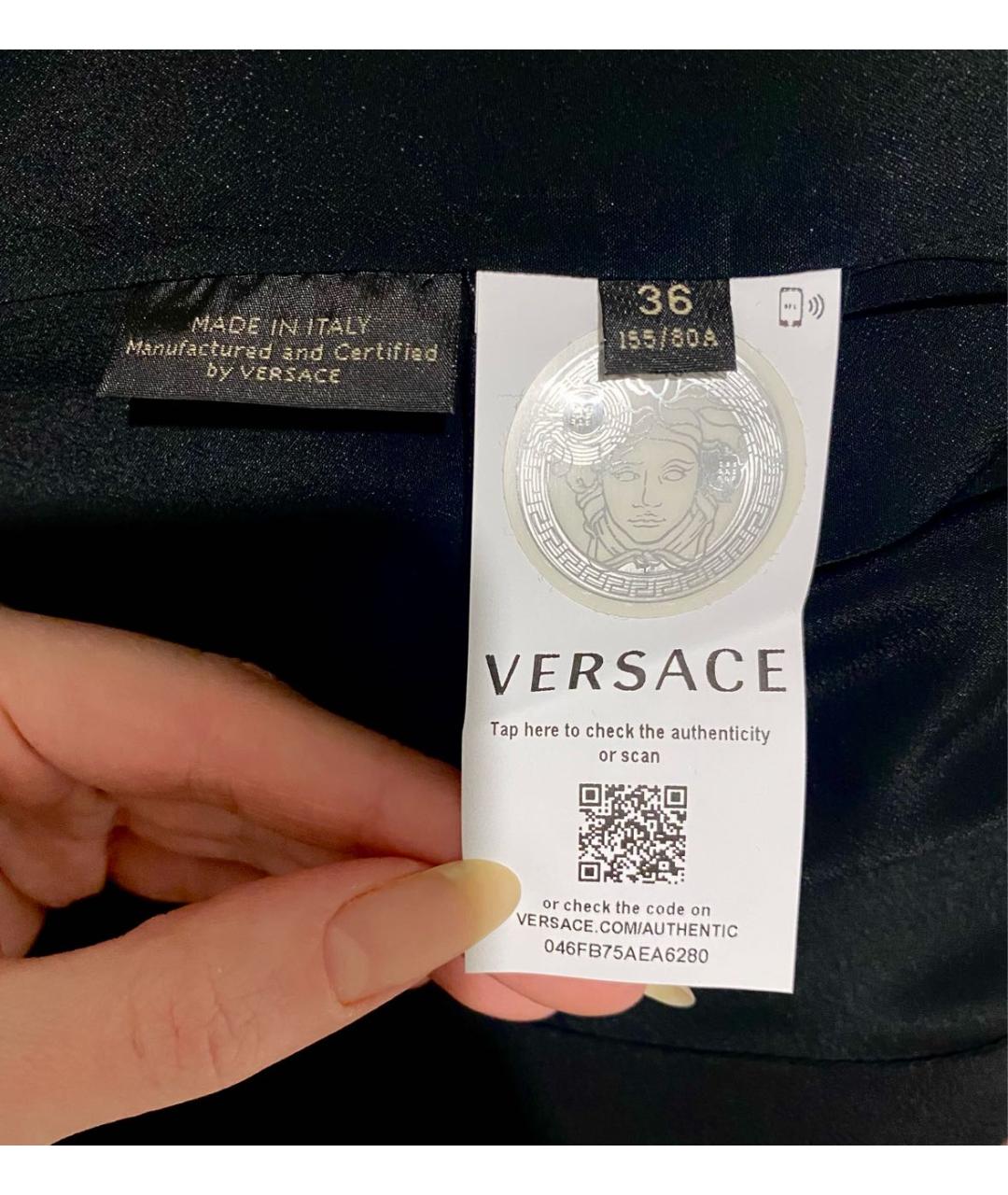 VERSACE Черное ацетатное вечернее платье, фото 4