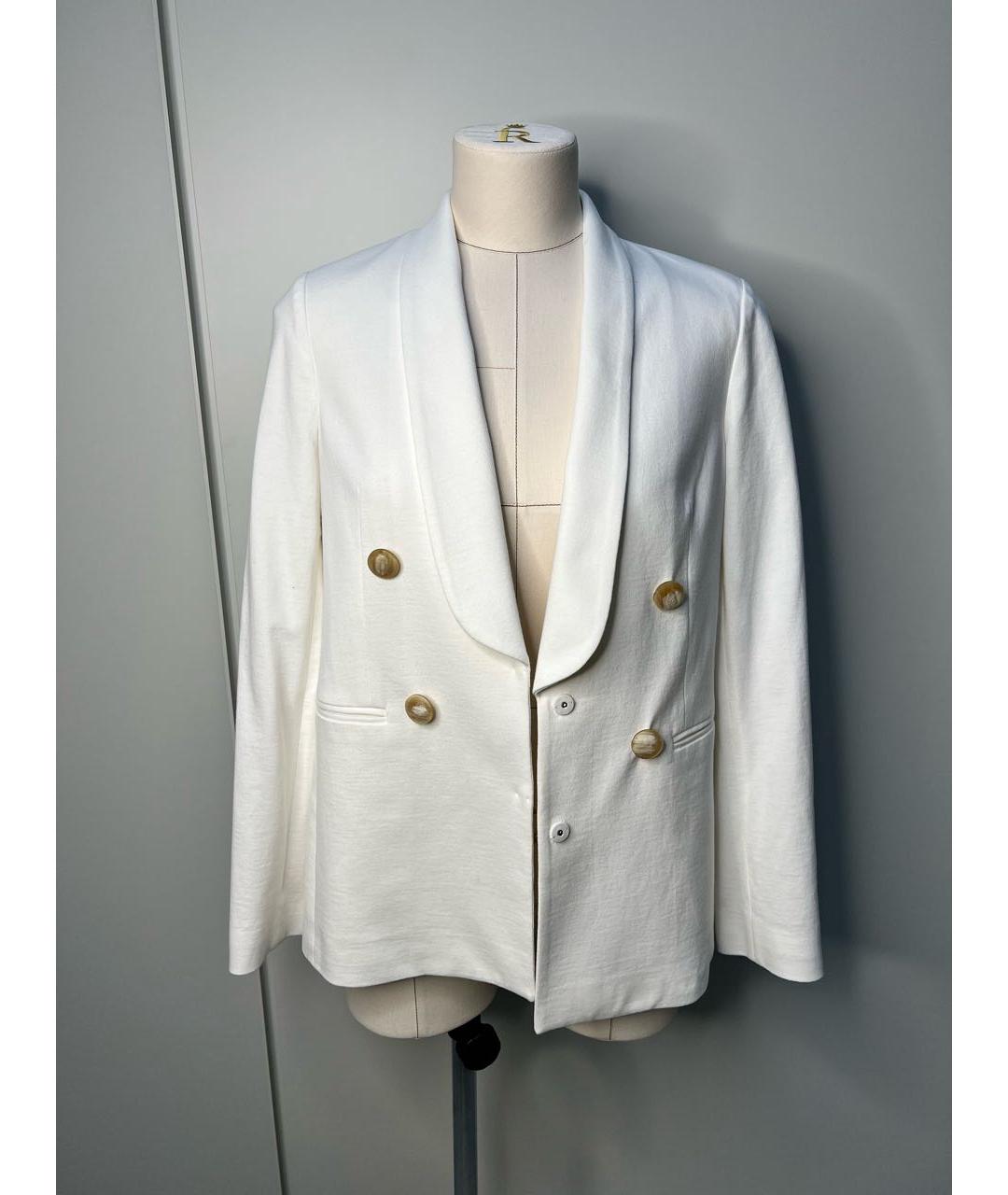 BRUNELLO CUCINELLI Белый хлопковый жакет/пиджак, фото 4