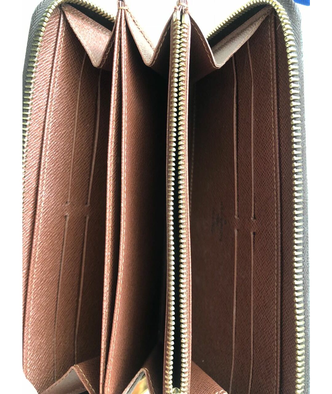 LOUIS VUITTON PRE-OWNED Коричневый кожаный кошелек, фото 7