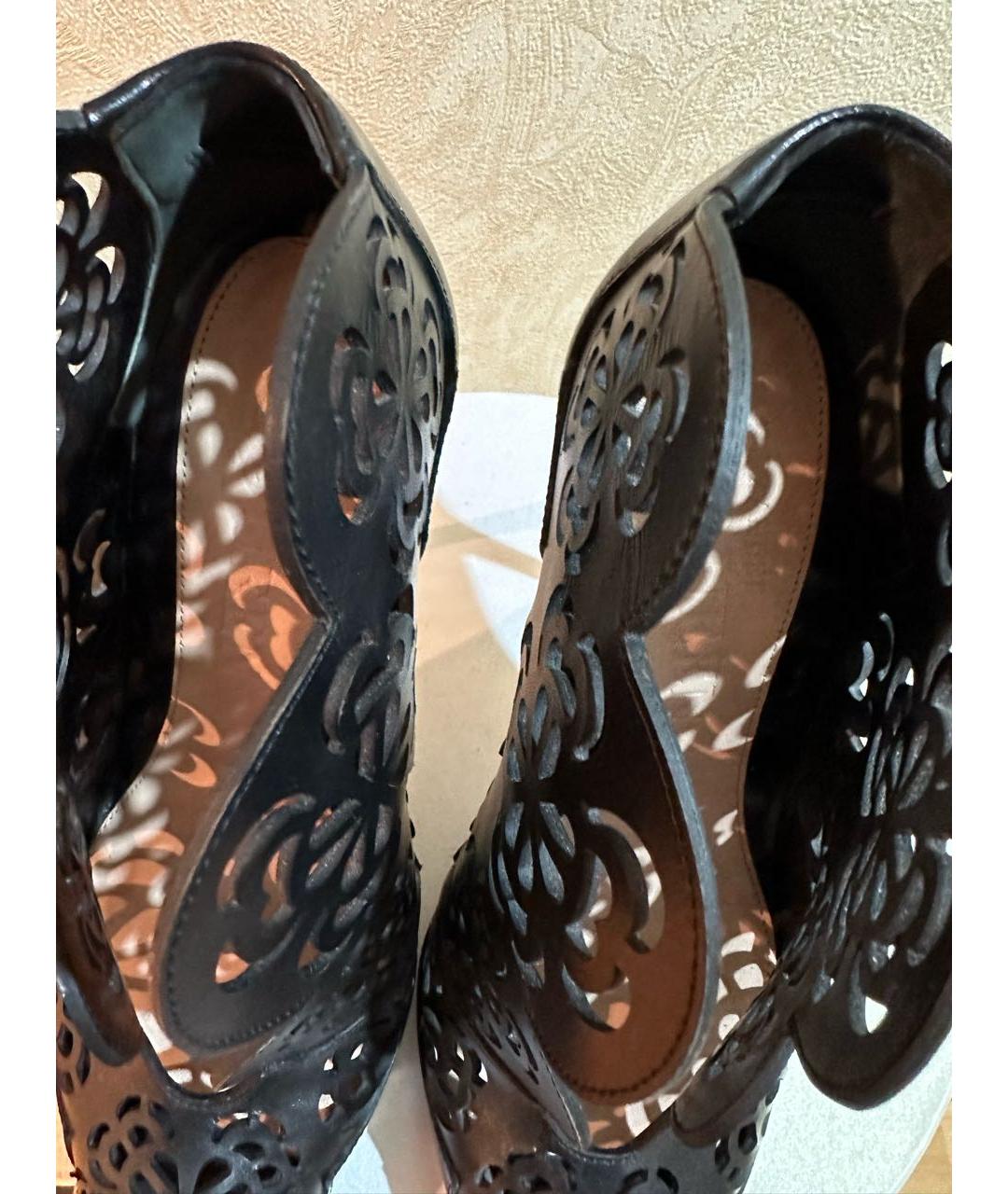 ALEXANDER MCQUEEN Черные кожаные ботильоны, фото 5