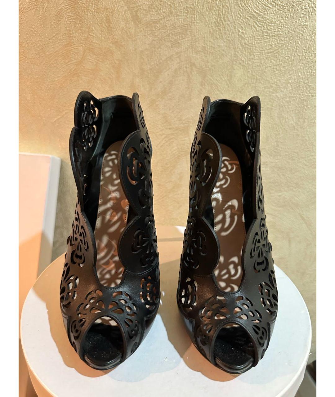 ALEXANDER MCQUEEN Черные кожаные ботильоны, фото 6