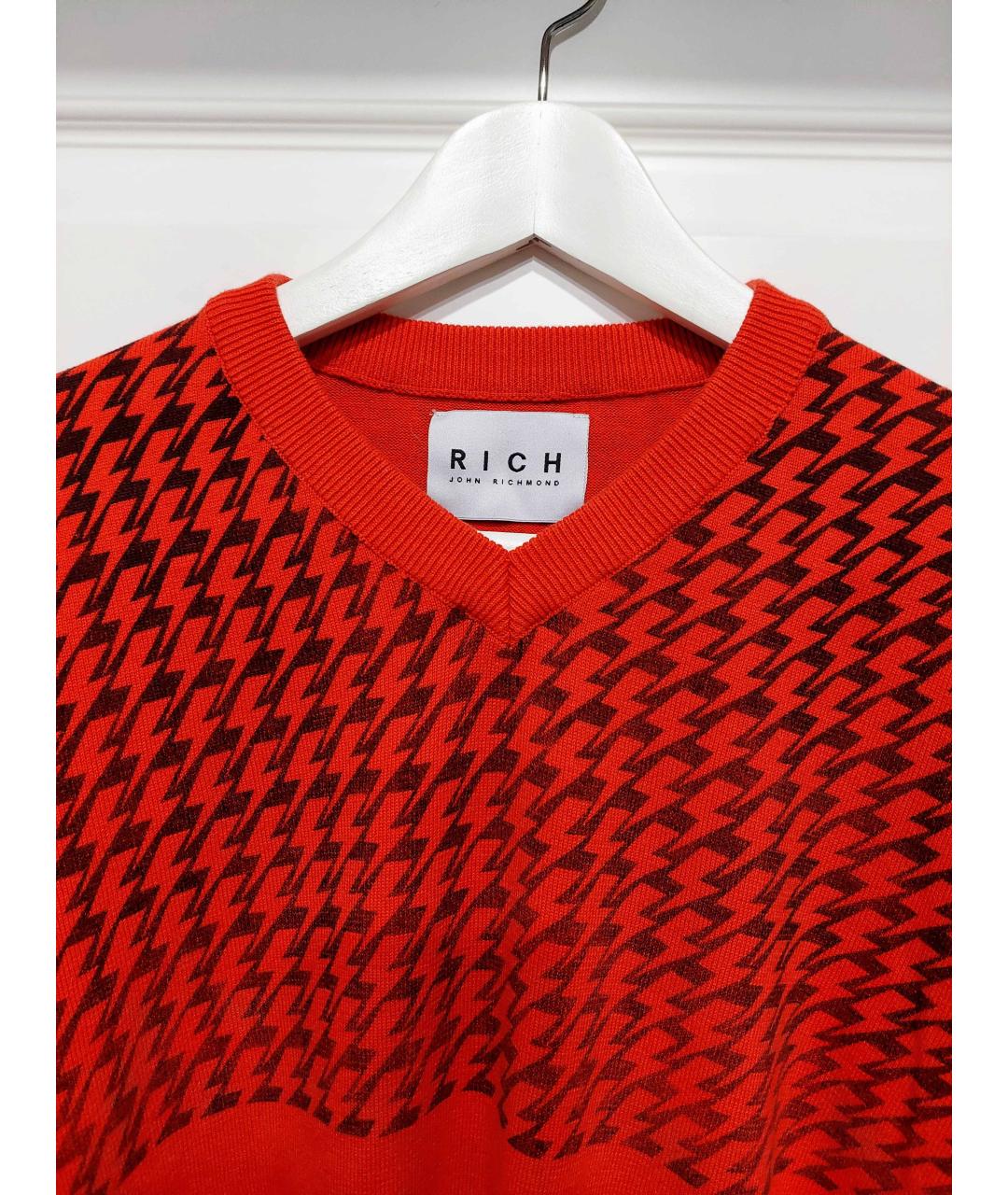 JOHN RICHMOND Красный хлопковый джемпер / свитер, фото 3