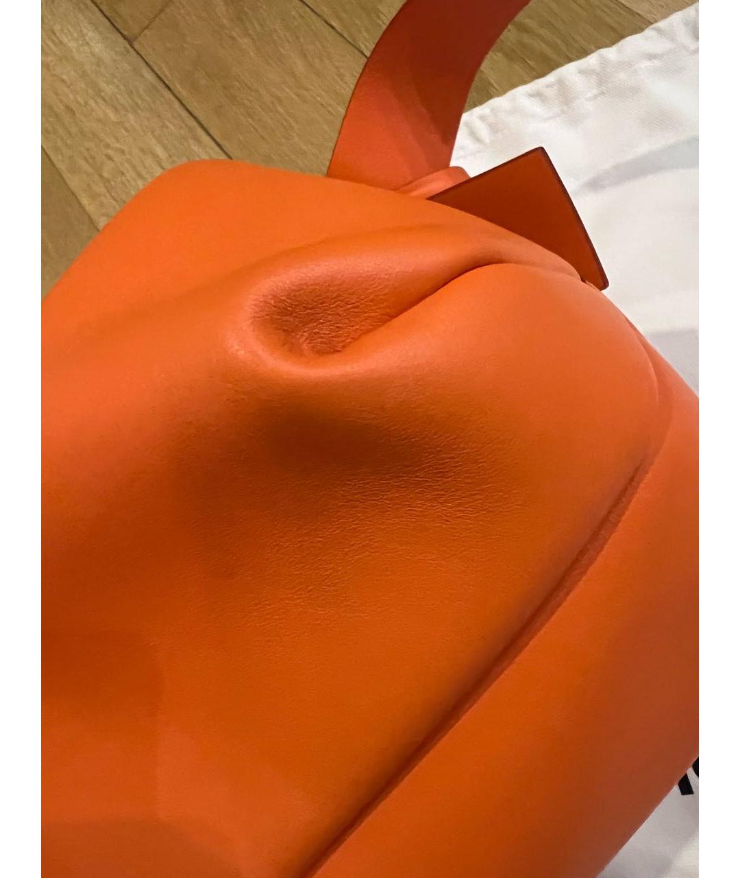 ACNE STUDIOS Оранжевая кожаная сумка тоут, фото 7