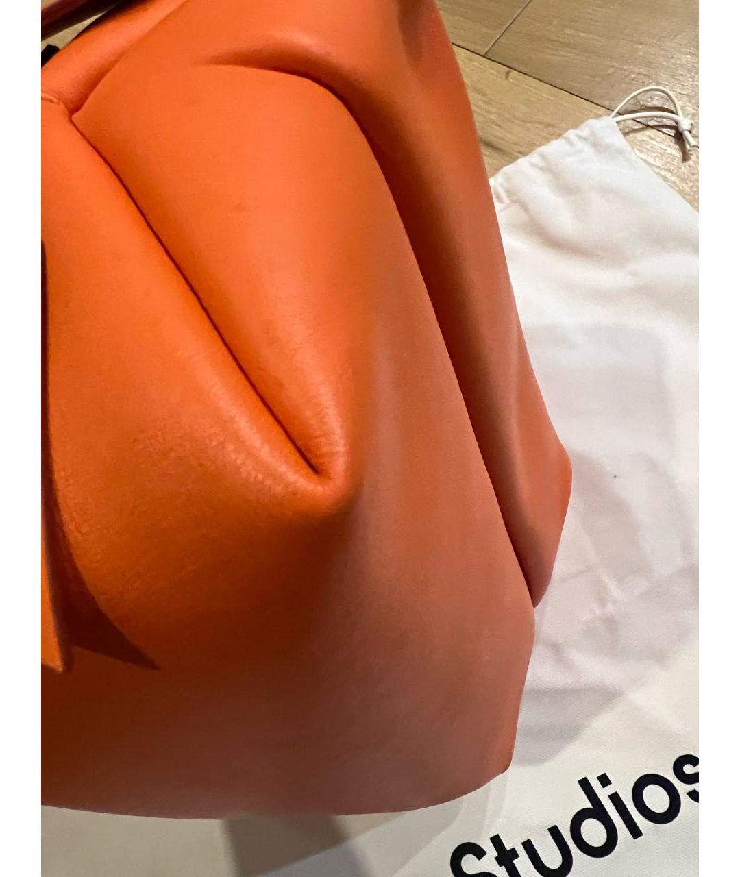 ACNE STUDIOS Оранжевая кожаная сумка тоут, фото 5