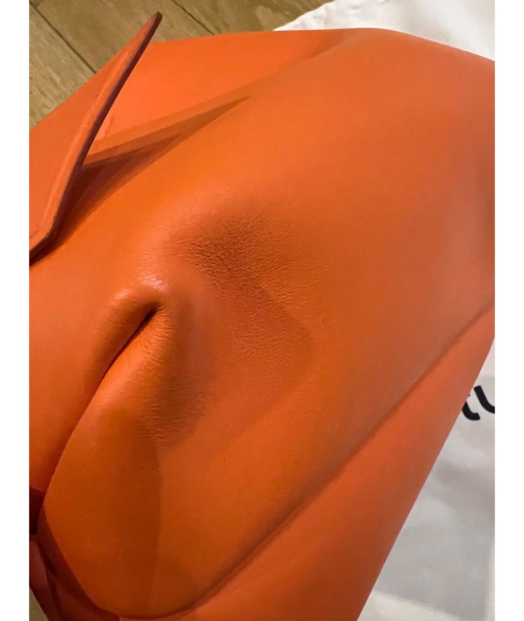 ACNE STUDIOS Оранжевая кожаная сумка тоут, фото 6