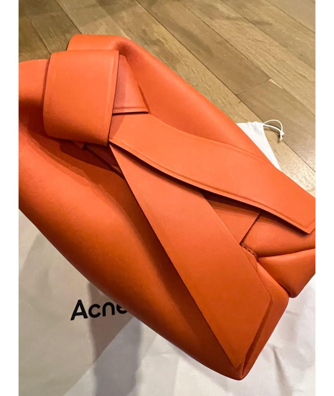 ACNE STUDIOS Оранжевая кожаная сумка тоут, фото 4