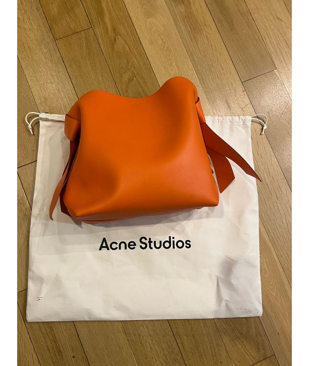 ACNE STUDIOS Оранжевая кожаная сумка тоут, фото 3