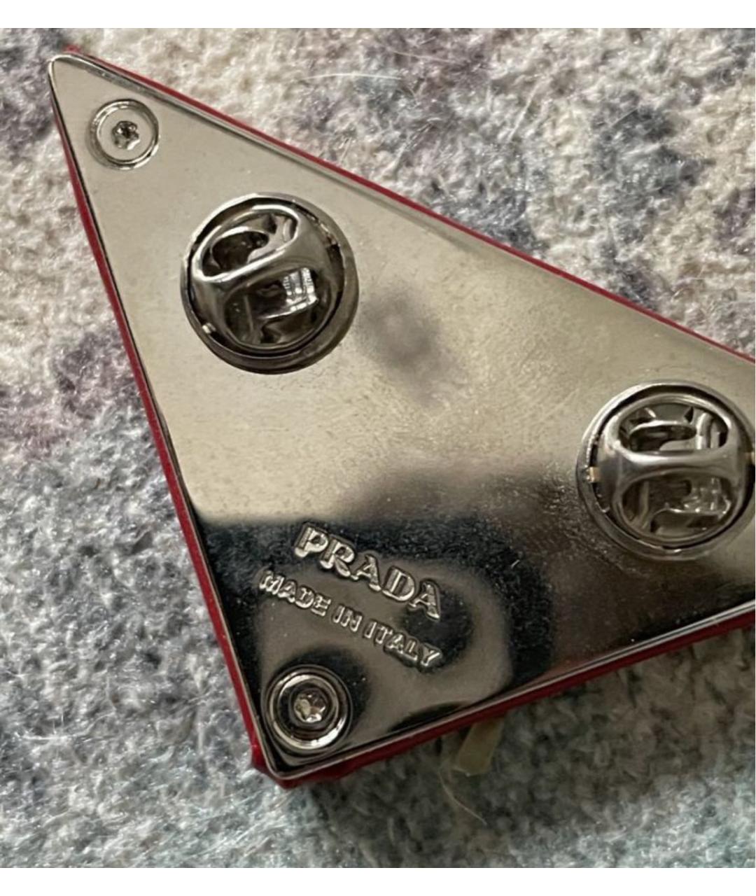 PRADA Красная кожаная булавка / брошь, фото 4