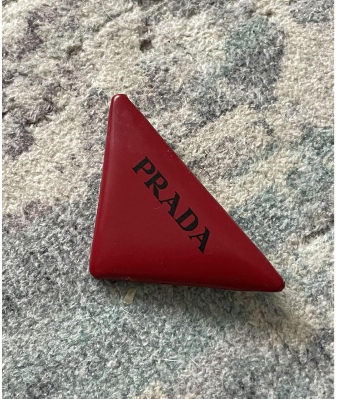 PRADA Красная кожаная булавка / брошь, фото 2