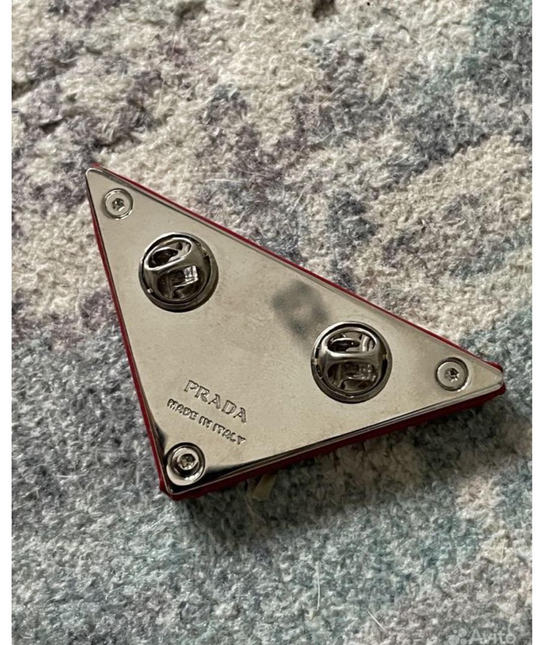 PRADA Красная кожаная булавка / брошь, фото 3