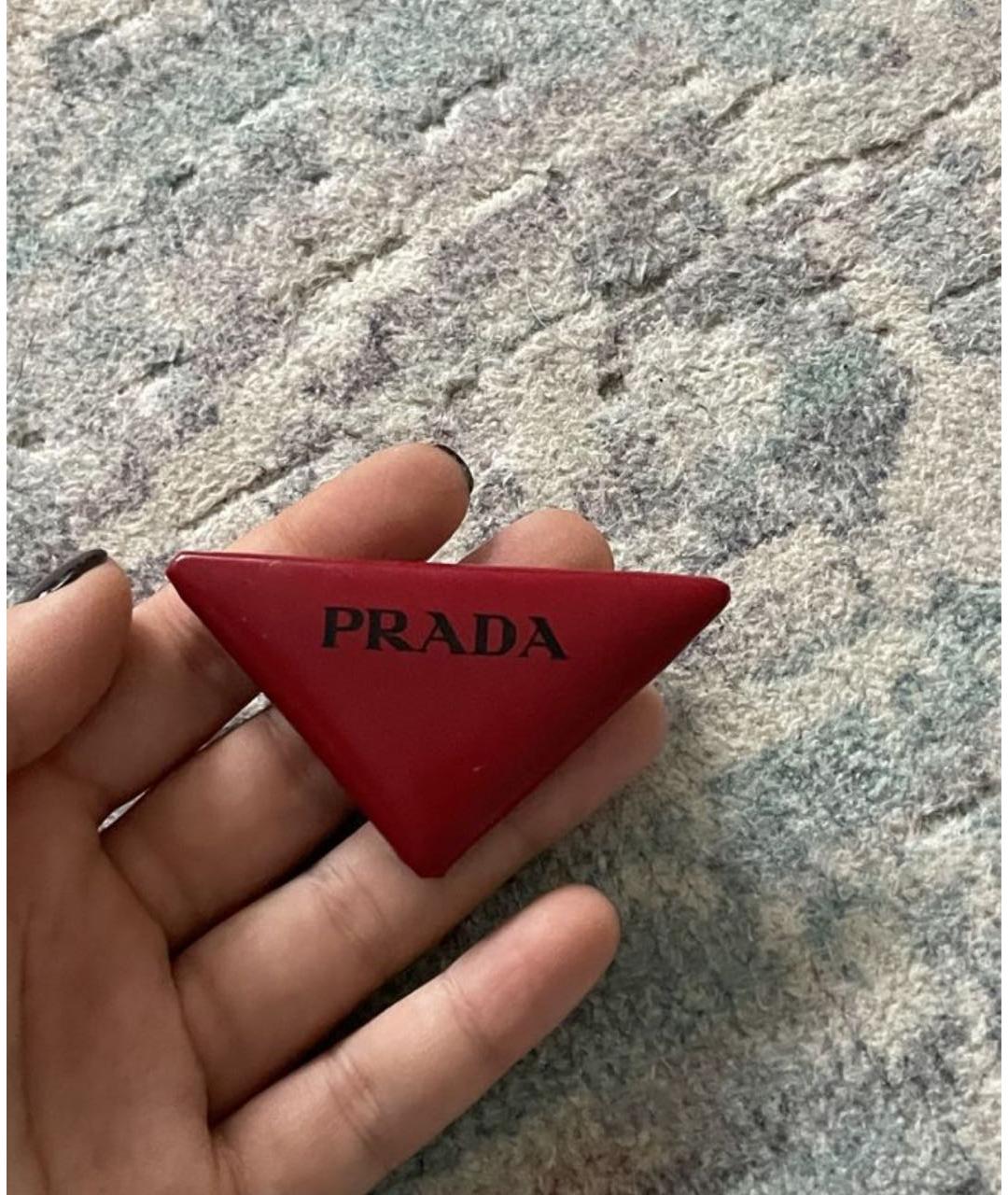 PRADA Красная кожаная булавка / брошь, фото 5