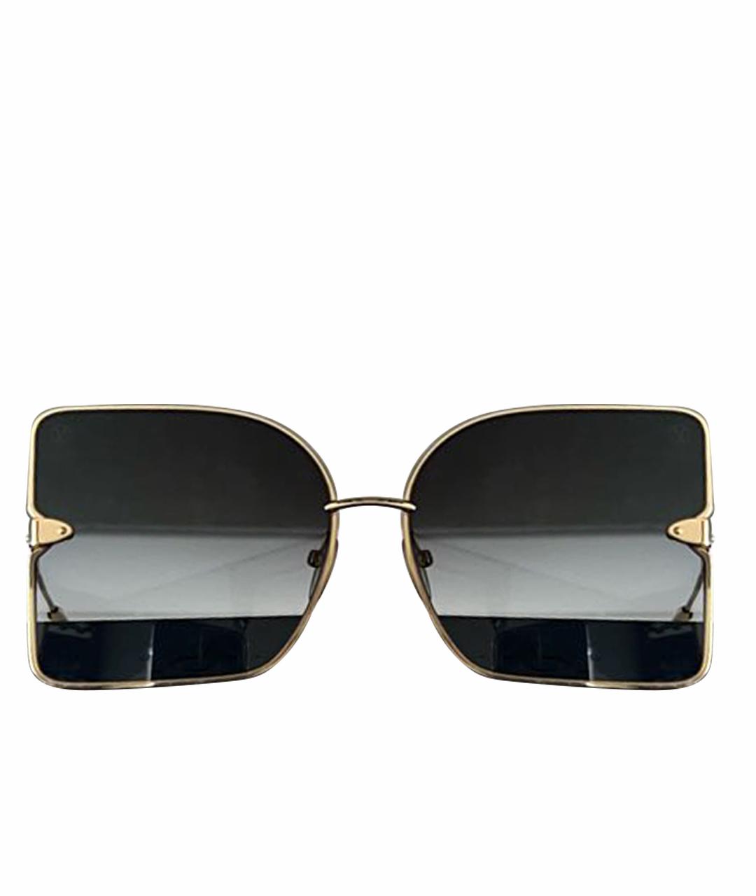 LOUIS VUITTON Золотые металлические солнцезащитные очки, фото 1