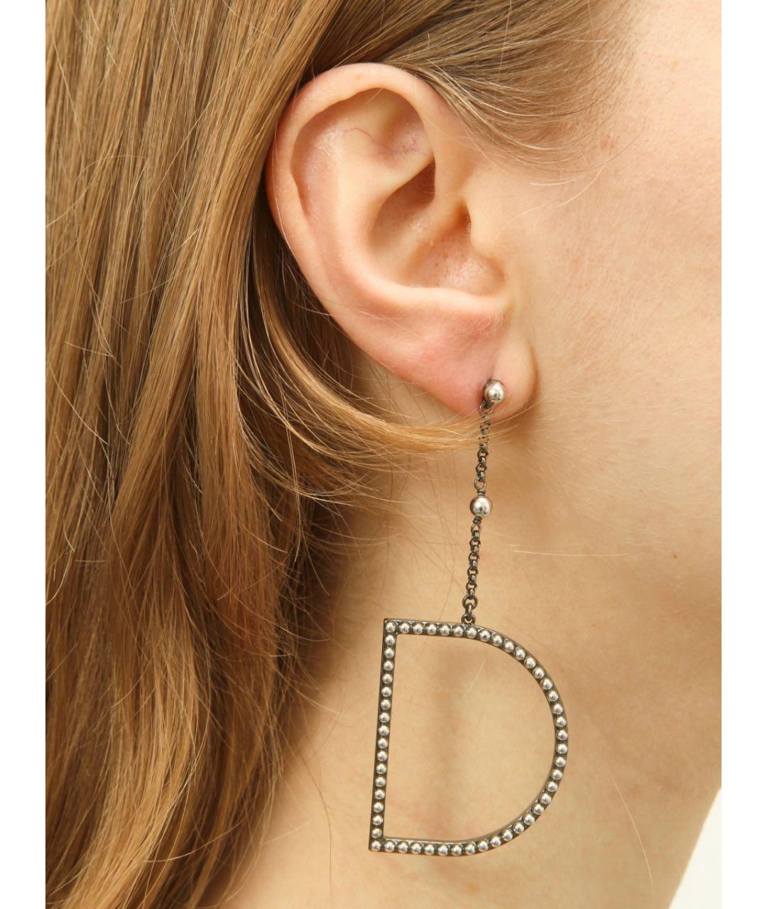 CHRISTIAN DIOR Серебряные металлические серьги, фото 5