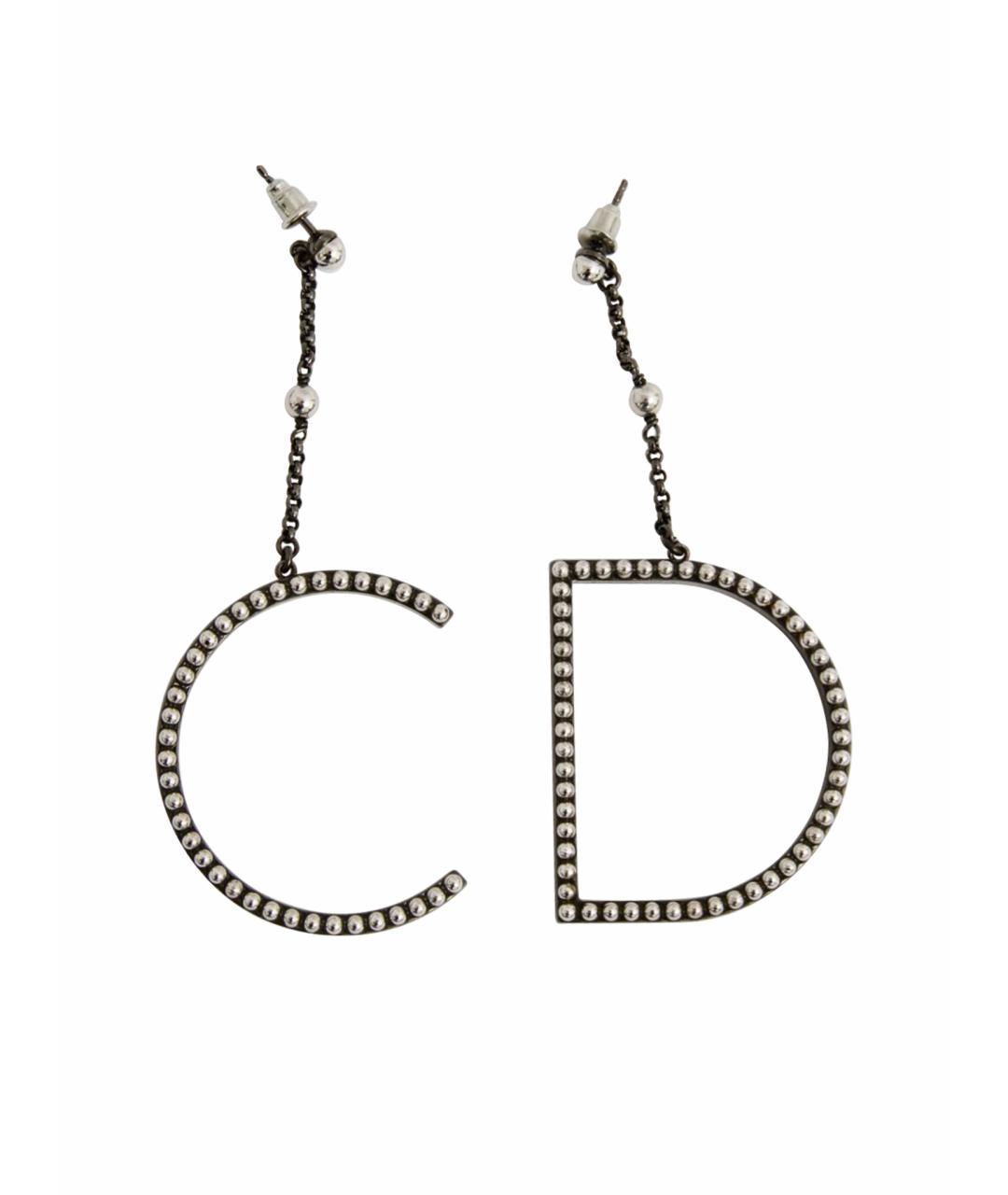 CHRISTIAN DIOR Серебряные металлические серьги, фото 1