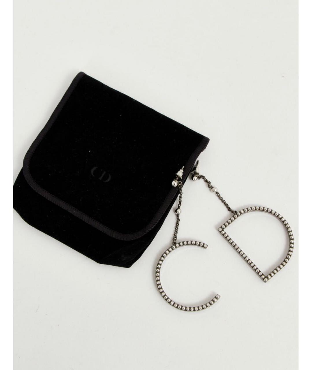 CHRISTIAN DIOR Серебряные металлические серьги, фото 3