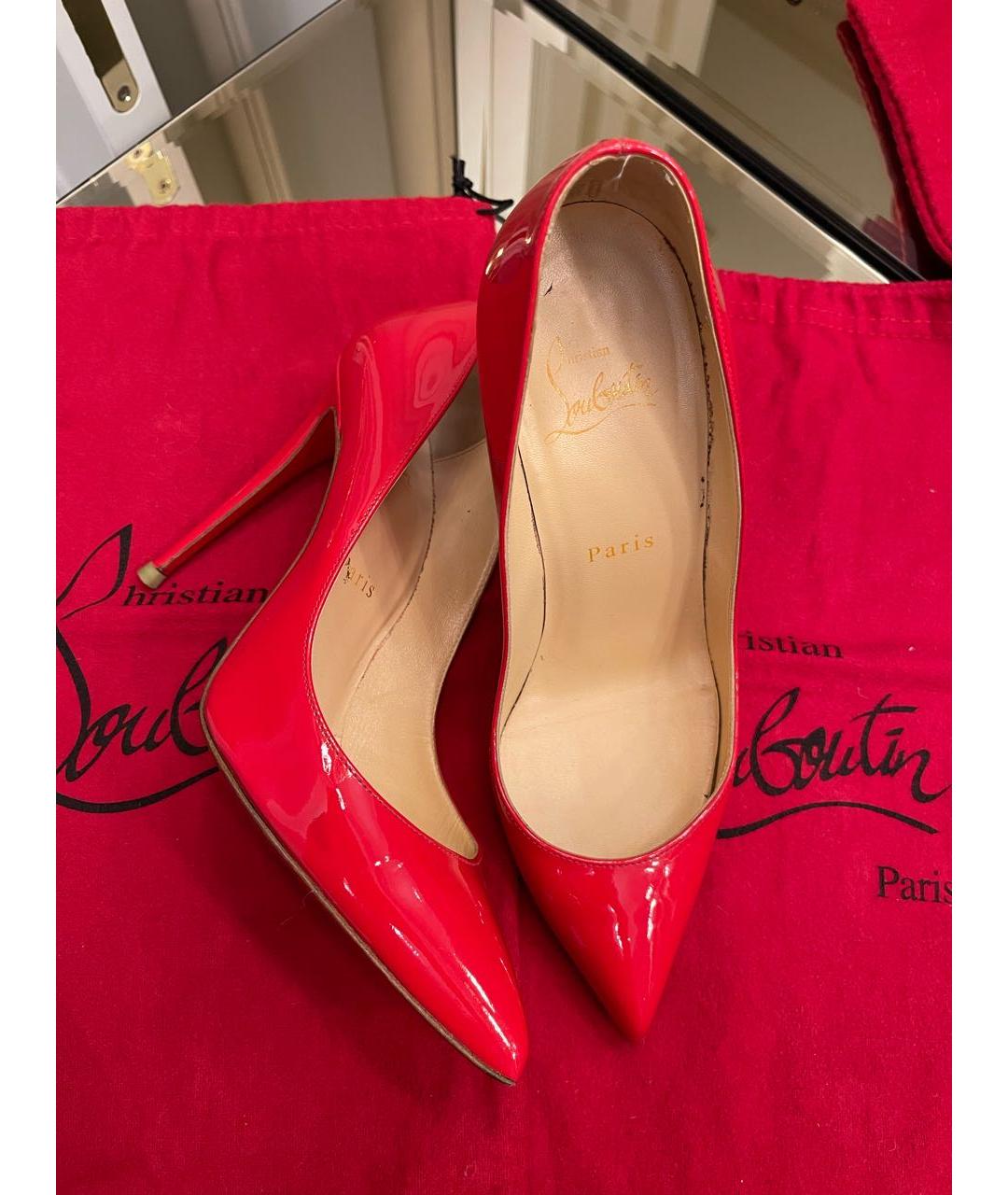 CHRISTIAN LOUBOUTIN Красные туфли из лакированной кожи, фото 5