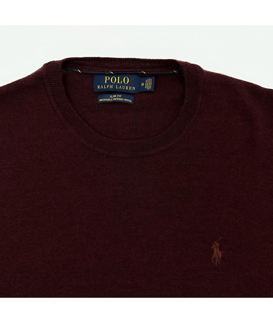 POLO RALPH LAUREN Бордовый шерстяной джемпер / свитер, фото 3