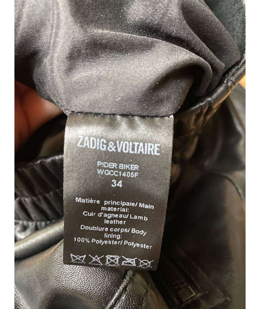 ZADIG & VOLTAIRE Черные кожаные прямые брюки, фото 3