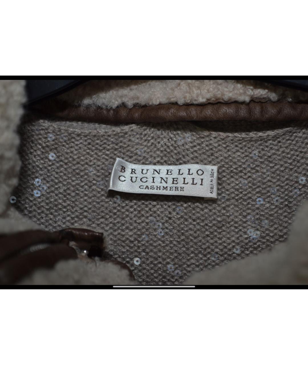 BRUNELLO CUCINELLI Бежевый кашемировый джемпер / свитер, фото 7
