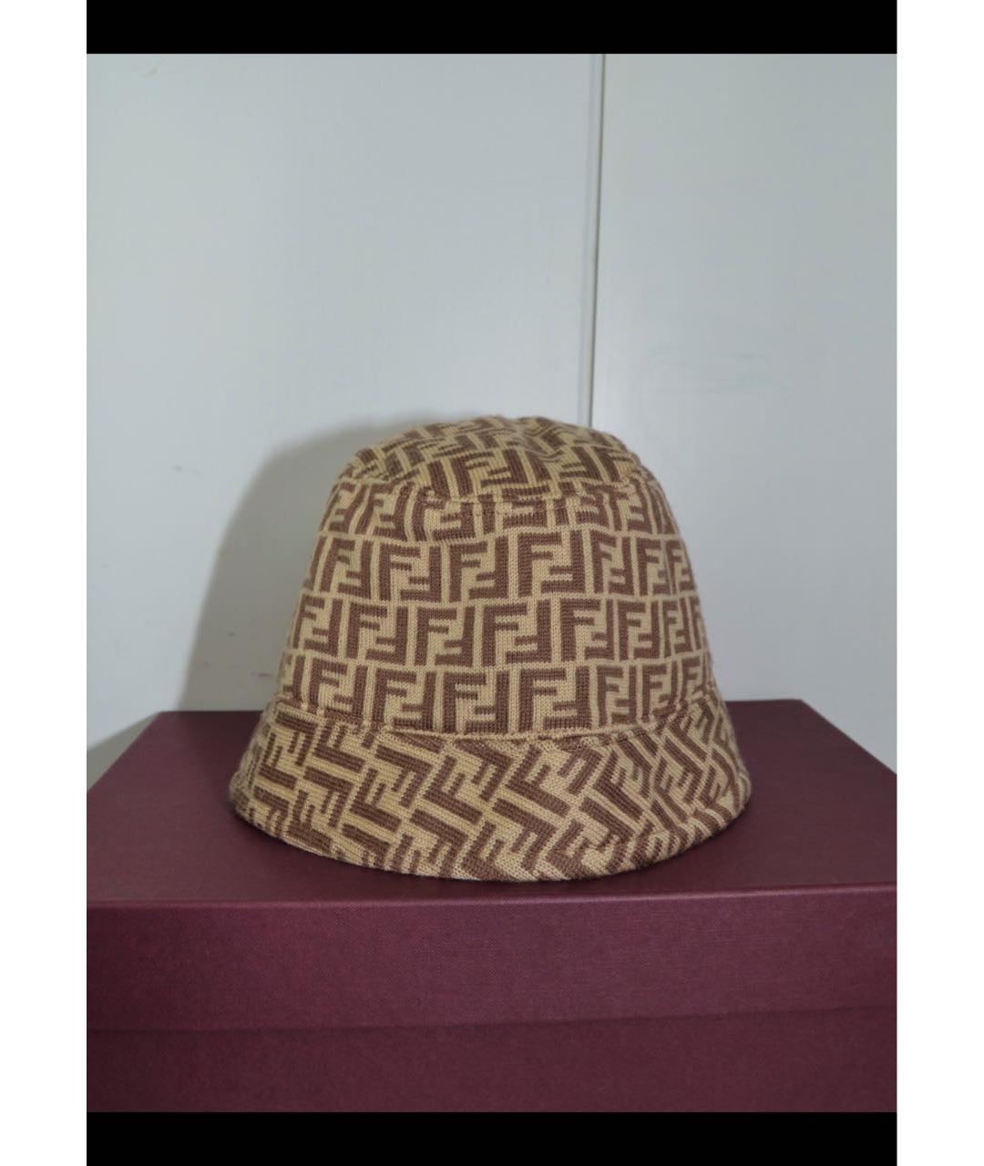 FENDI Бежевая шерстяная панама, фото 2