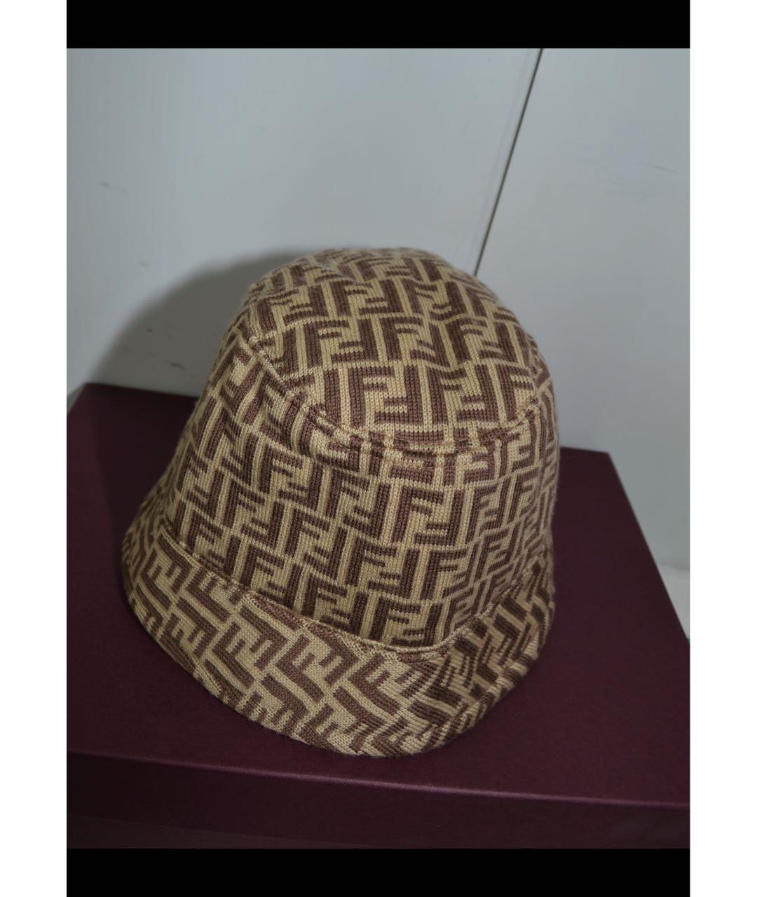 FENDI Бежевая шерстяная панама, фото 3