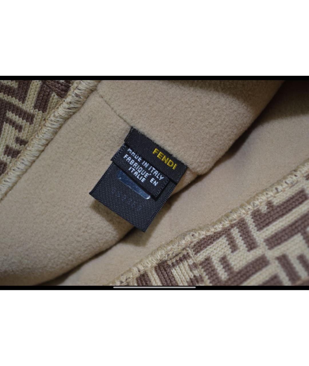 FENDI Бежевая шерстяная панама, фото 4