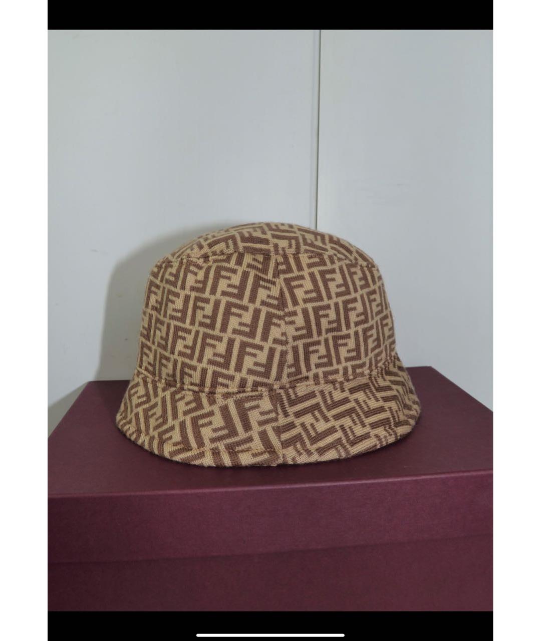FENDI Бежевая шерстяная панама, фото 7