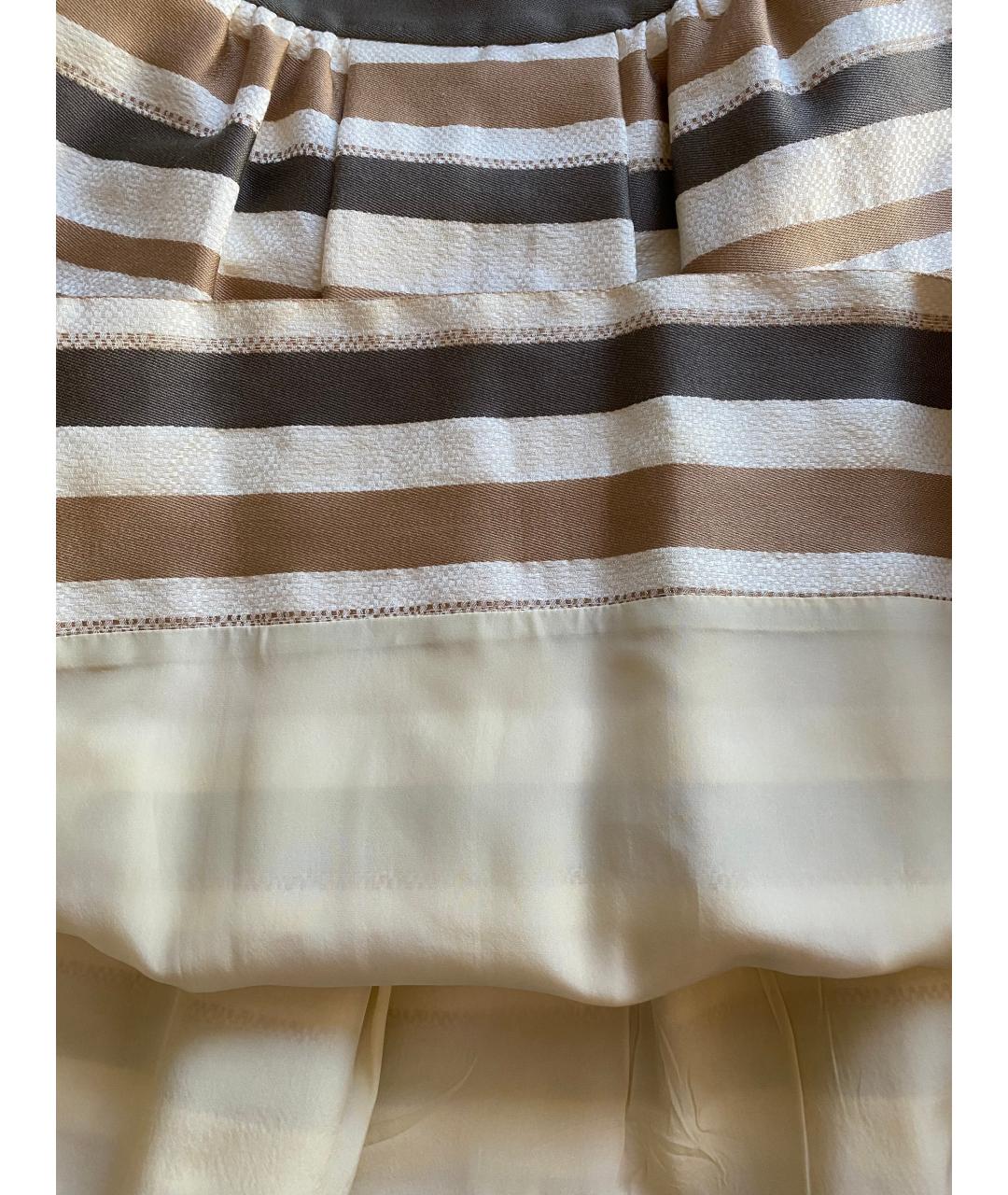 LORO PIANA Бежевая хлопковая юбка миди, фото 7