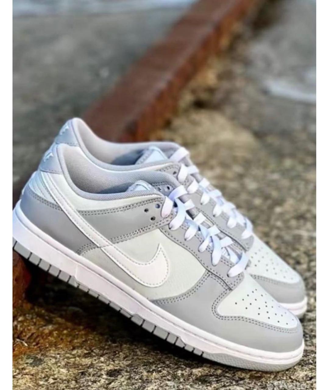 NIKE Серые кожаные кроссовки, фото 5
