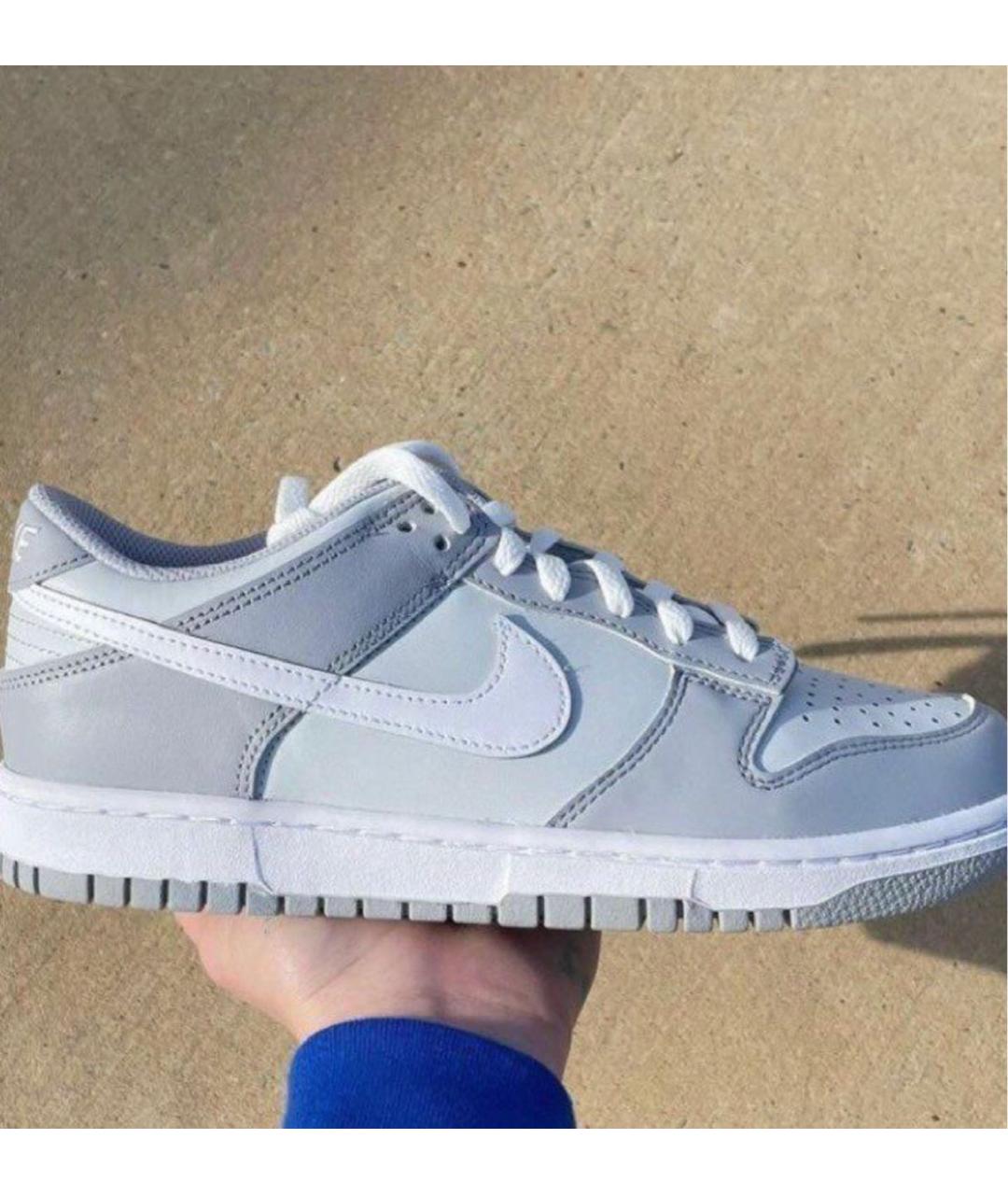 NIKE Серые кожаные кроссовки, фото 7