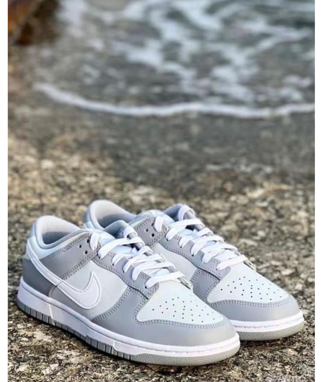 NIKE Серые кожаные кроссовки, фото 6