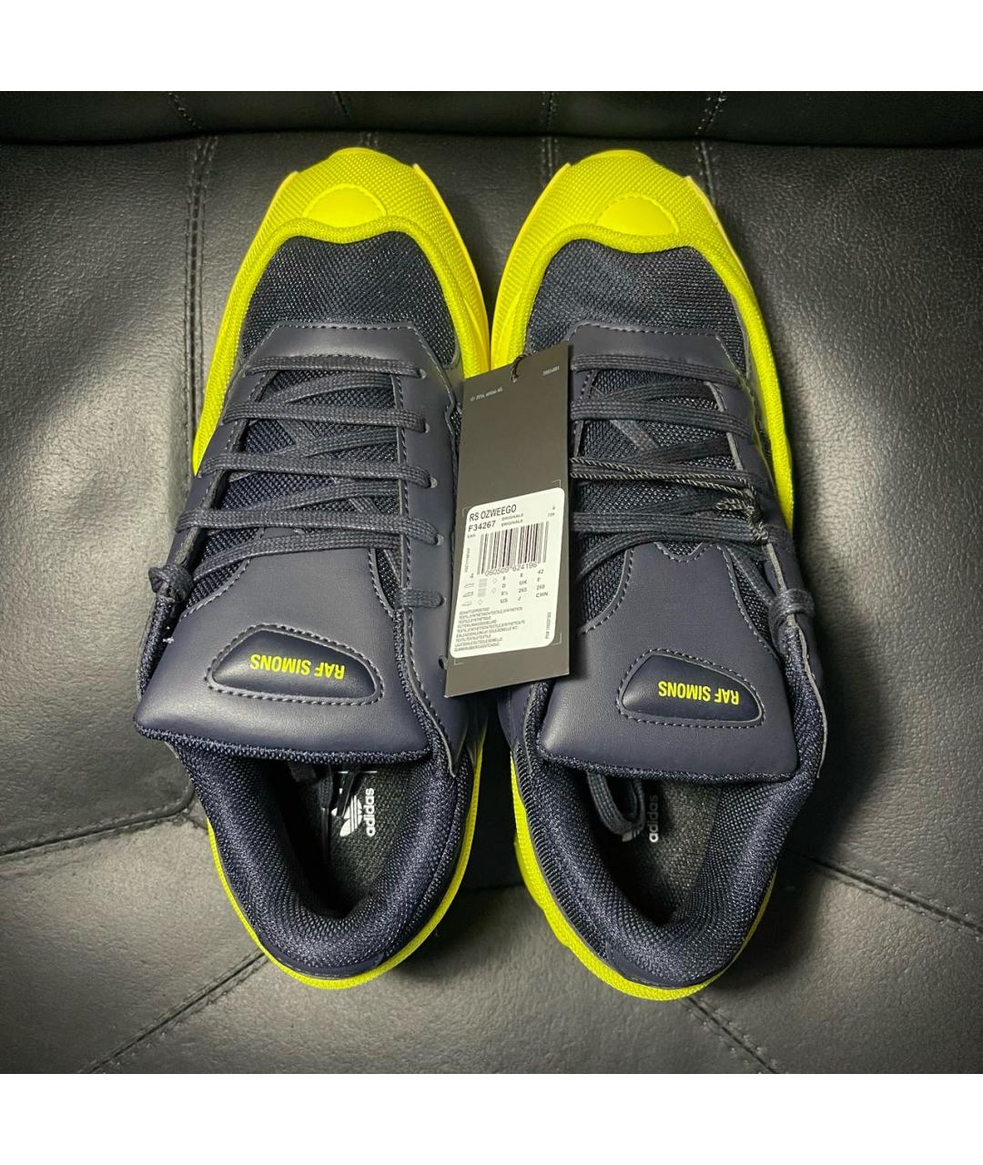 ADIDAS X RAF SIMONS Желтые кожаные низкие кроссовки / кеды, фото 6