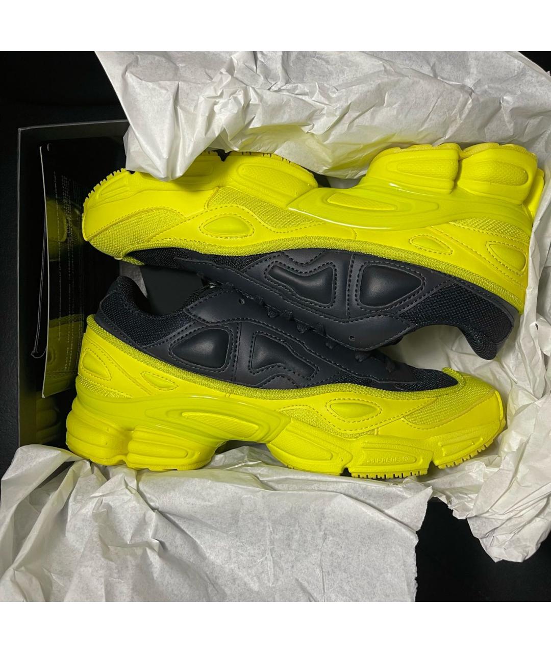 ADIDAS X RAF SIMONS Желтые кожаные низкие кроссовки / кеды, фото 7