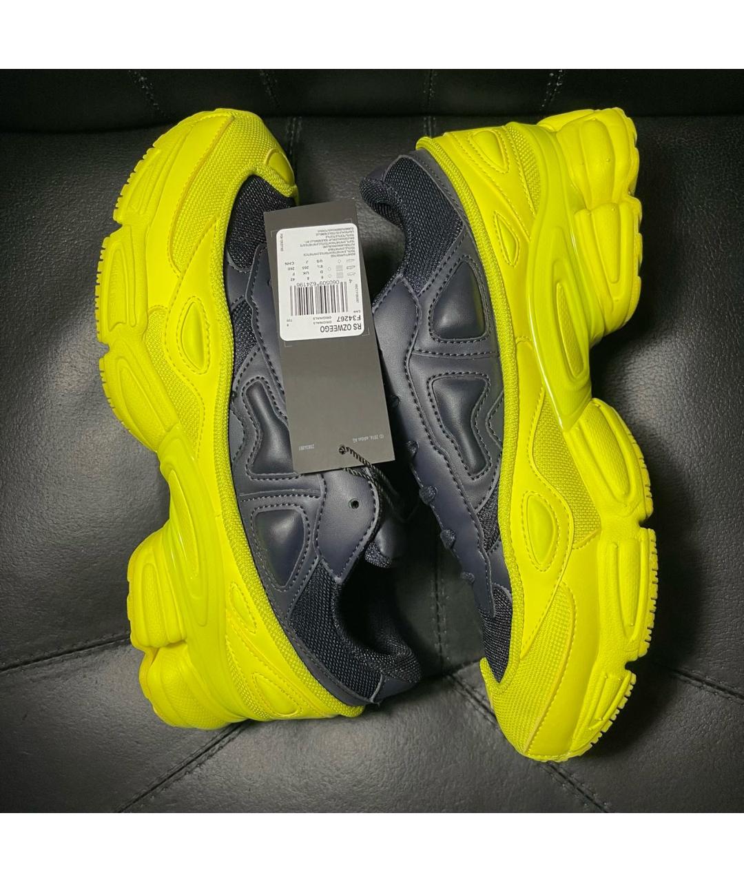 ADIDAS X RAF SIMONS Желтые кожаные низкие кроссовки / кеды, фото 4