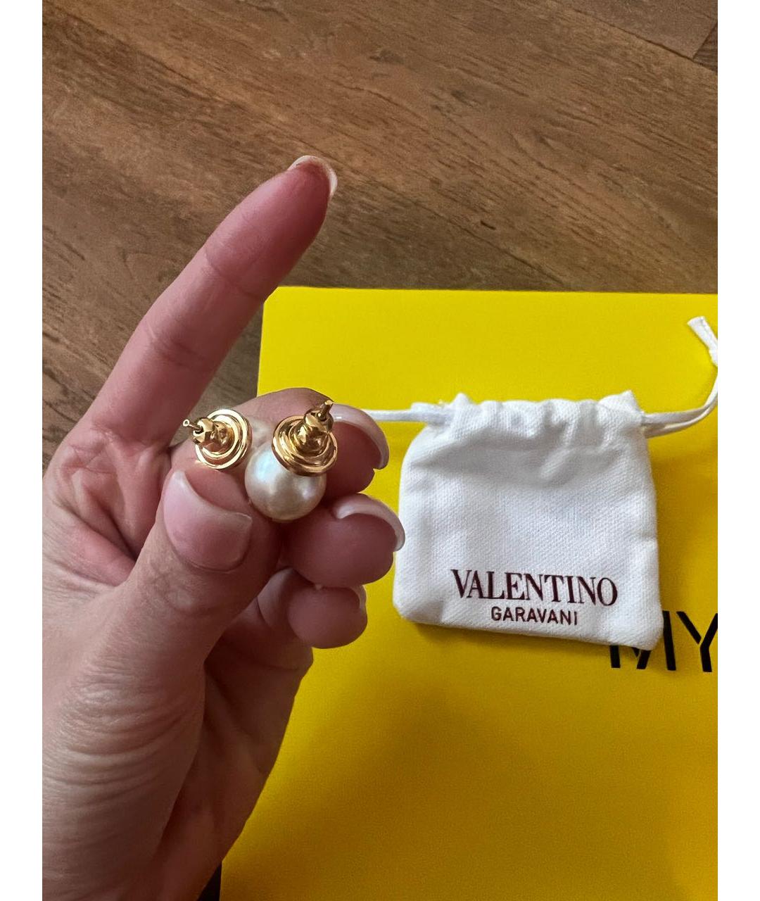 VALENTINO Золотые жемчужные серьги, фото 2