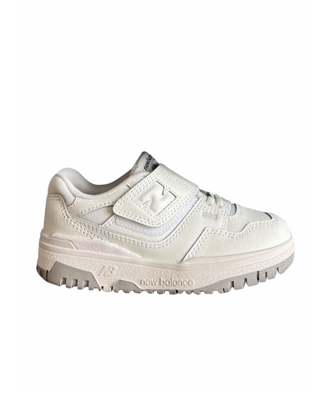 NEW BALANCE KIDS Белые кожаные кеды, фото 1