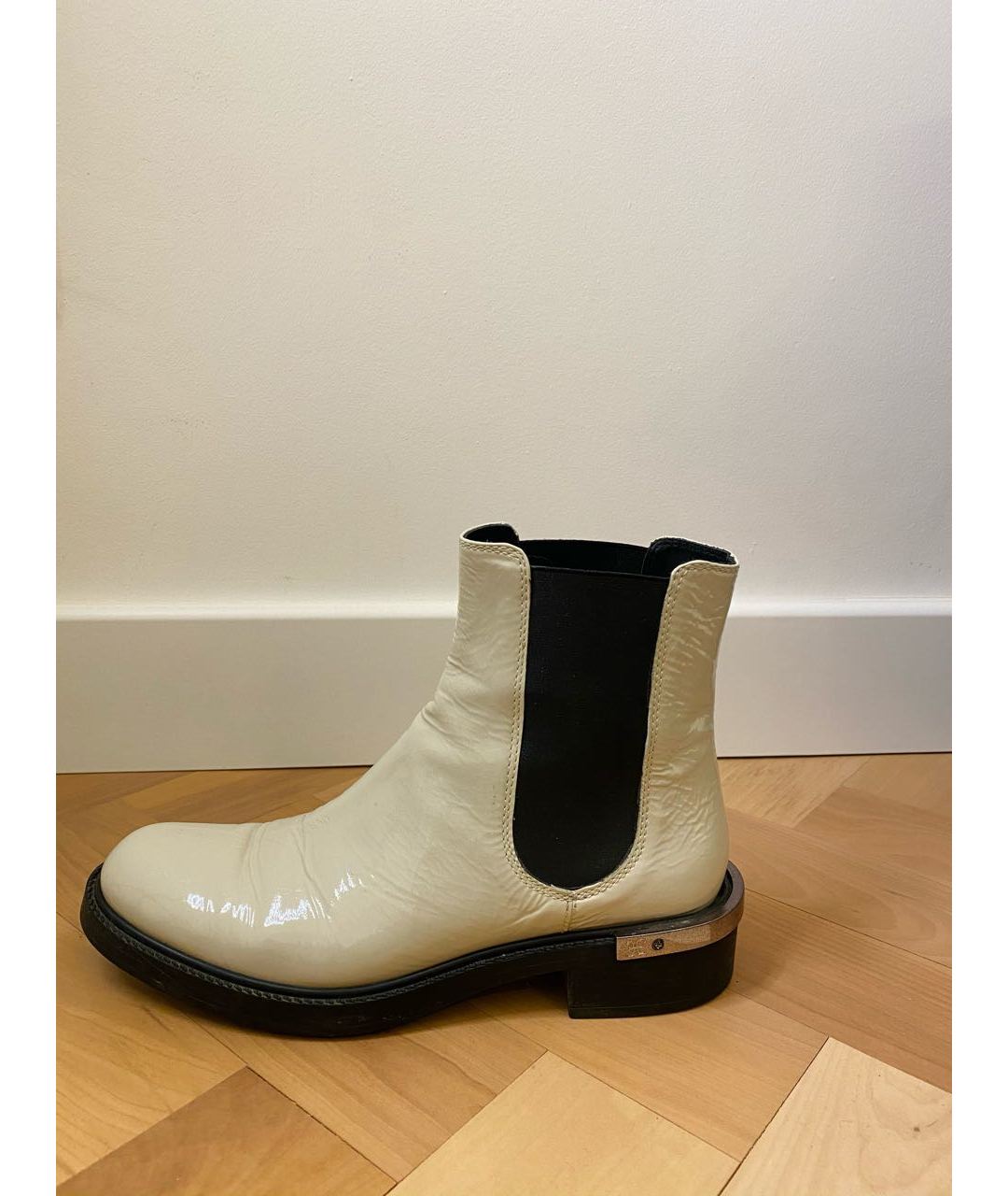 FABI Белые ботинки из лакированной кожи, фото 5