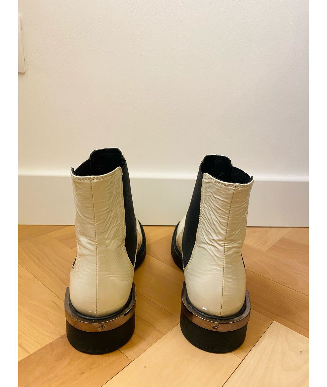FABI Белые ботинки из лакированной кожи, фото 4