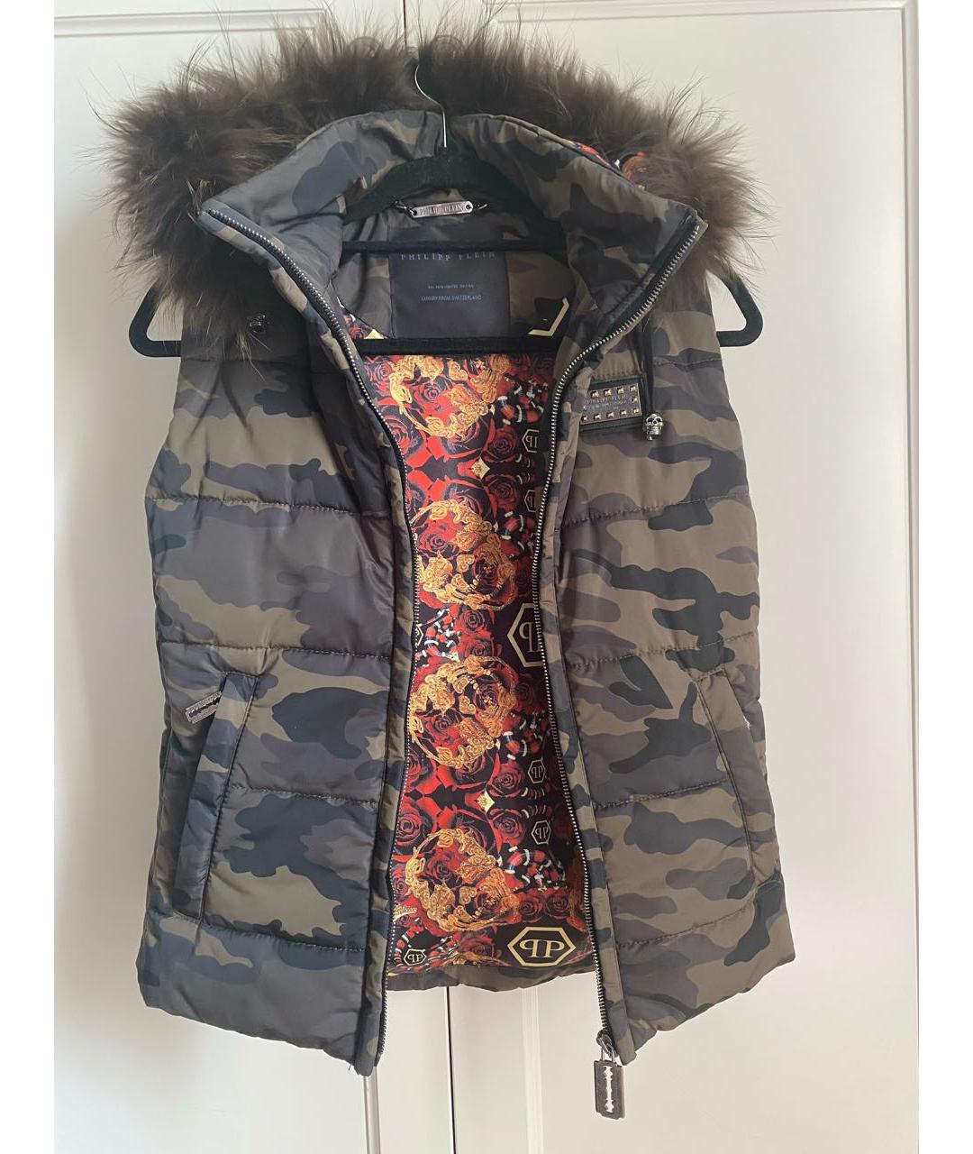 PHILIPP PLEIN Хаки полиэстеровый жилет, фото 8