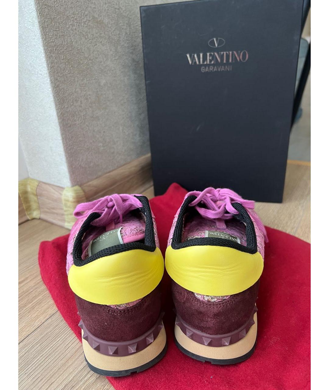 VALENTINO Розовые кожаные кроссовки, фото 4